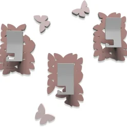 Appendiabiti Da Parete-Selezionato da Mazzolaluce Appendiabiti da parete moderno farfalle legno colore rosa nuvola