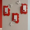 Appendiabiti Da Parete-Selezionato da Mazzolaluce Appendiabiti da parete moderno butterfly legno rosso rubino grigio