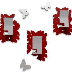 Appendiabiti Da Parete-Selezionato da Mazzolaluce Appendiabiti da parete moderno butterfly legno rosso rubino grigio