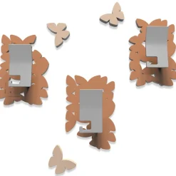 Appendiabiti Da Parete-Selezionato da Mazzolaluce Appendiabiti da parete moderno farfalle legno colore abbronzato