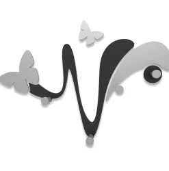 Appendiabiti Da Parete-Selezionato da Mazzolaluce Appendiabiti da parete moderno farfalle legno nero-grigio