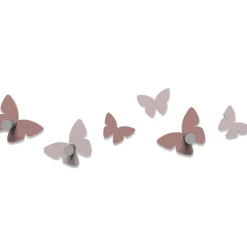 Appendiabiti Da Parete-Selezionato da Mazzolaluce Appendiabiti da parete moderno farfalle divise colore rosa nuvola