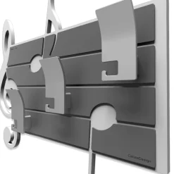 Appendiabiti Da Parete-Selezionato da Mazzolaluce Appendiabiti da parete musicale legno bianco grigio