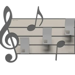 Appendiabiti Da Parete-Selezionato da Mazzolaluce Appendiabiti da parete musica legno colore grigio quarzo