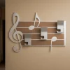 Appendiabiti Da Parete-Selezionato da Mazzolaluce Appendiabiti da parete musicale legno colore alluminio tortora