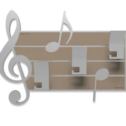 Appendiabiti Da Parete-Selezionato da Mazzolaluce Appendiabiti da parete musicale legno colore alluminio tortora