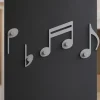 Appendiabiti Da Parete-Selezionato da Mazzolaluce Appendiabiti da parete note musicali legno bianco
