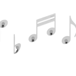 Appendiabiti Da Parete-Selezionato da Mazzolaluce Appendiabiti da parete note musicali legno bianco