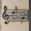 Appendiabiti Da Parete-Selezionato da Mazzolaluce Appendiabiti da parete note musicali legno nero e grigio