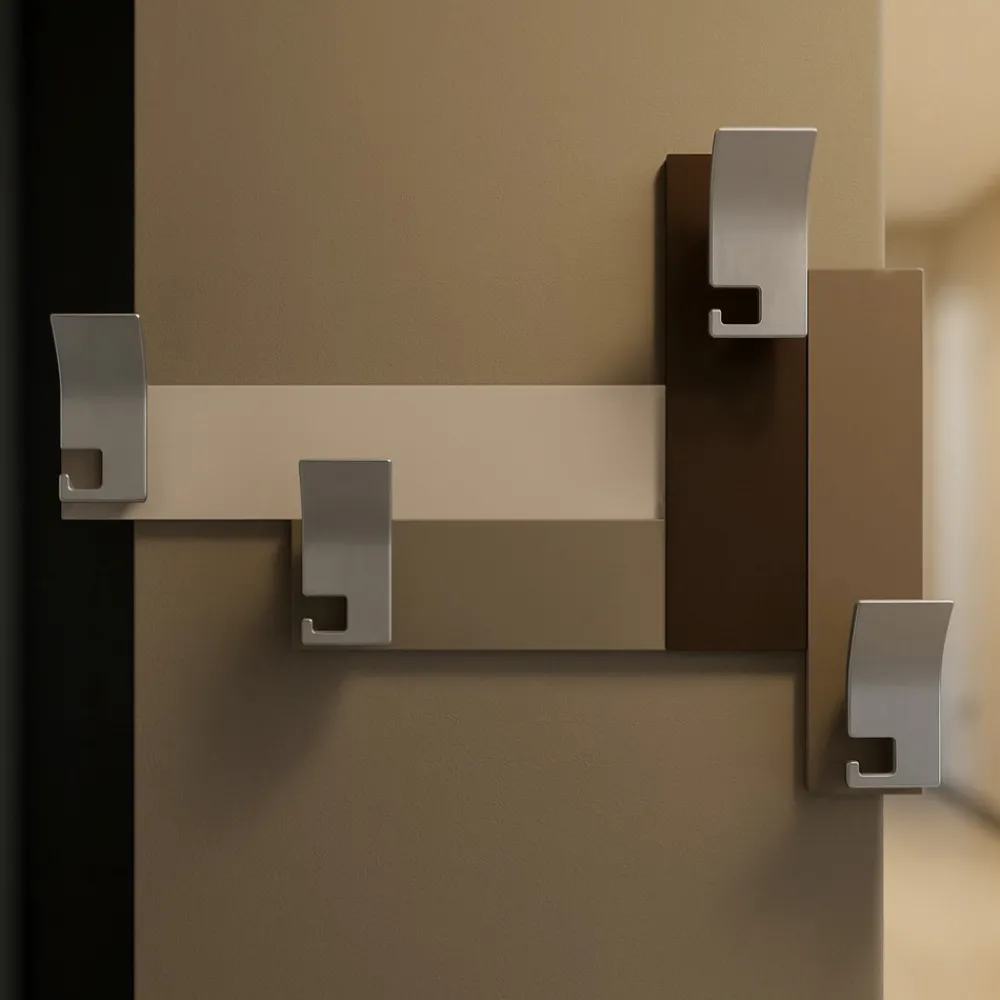 Appendiabiti Da Parete-Selezionato da Mazzolaluce Appendiabiti da parete stripes 80 moderno cioccolato e toni beige