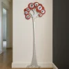 Appendiabiti Da Parete-Selezionato da Mazzolaluce Appendiabiti design moderno da parete legno colore rosso rubino grigio