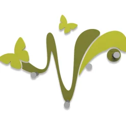 Appendiabiti Da Parete-Selezionato da Mazzolaluce Appendiabiti farfalle da muro moderno verde oliva design originale