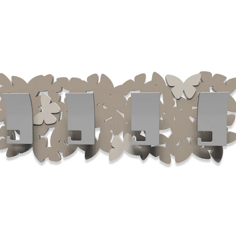 Appendiabiti Da Parete-Selezionato da Mazzolaluce Appendiabiti moderno da parete farfalle legno colore tortora