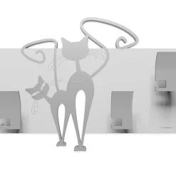 Appendiabiti Da Parete-Selezionato da Mazzolaluce Appendiabiti moderno da parete gatti legno colore alluminio