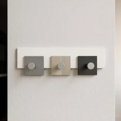 Appendiabiti Da Parete-Selezionato da Mazzolaluce Appendiabiti moderno da parete 3 ganci rovere breeze grigio