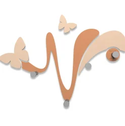 Appendiabiti Da Parete-Selezionato da Mazzolaluce Appendiabiti moderno da parete farfalle legno colore abbronzato