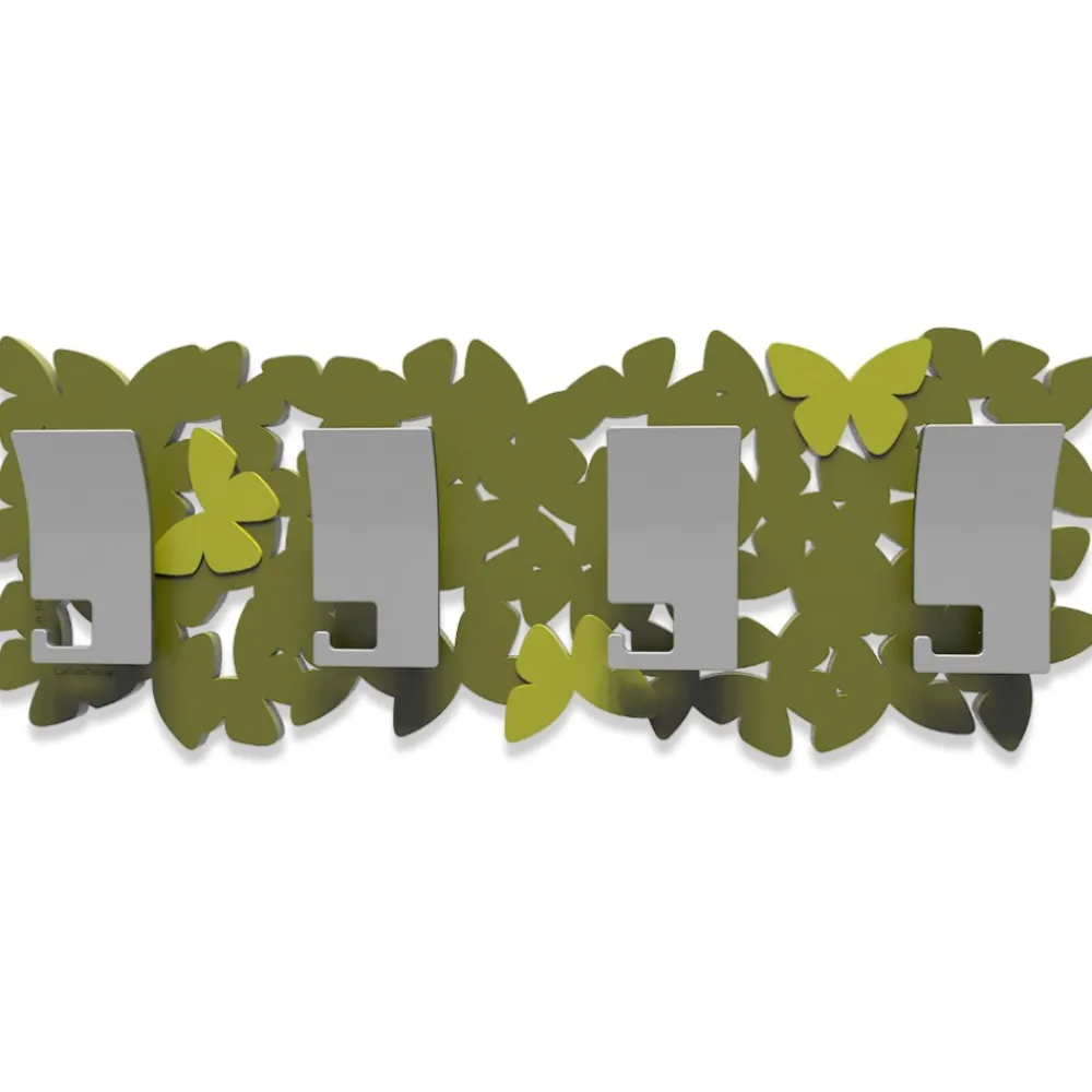 Appendiabiti Da Parete-Selezionato da Mazzolaluce Appendiabiti moderno da parete butterfly legno verde oliva