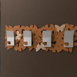 Appendiabiti Da Parete-Selezionato da Mazzolaluce Appendiabiti moderno farfalle da parete colore abbronzato arancione