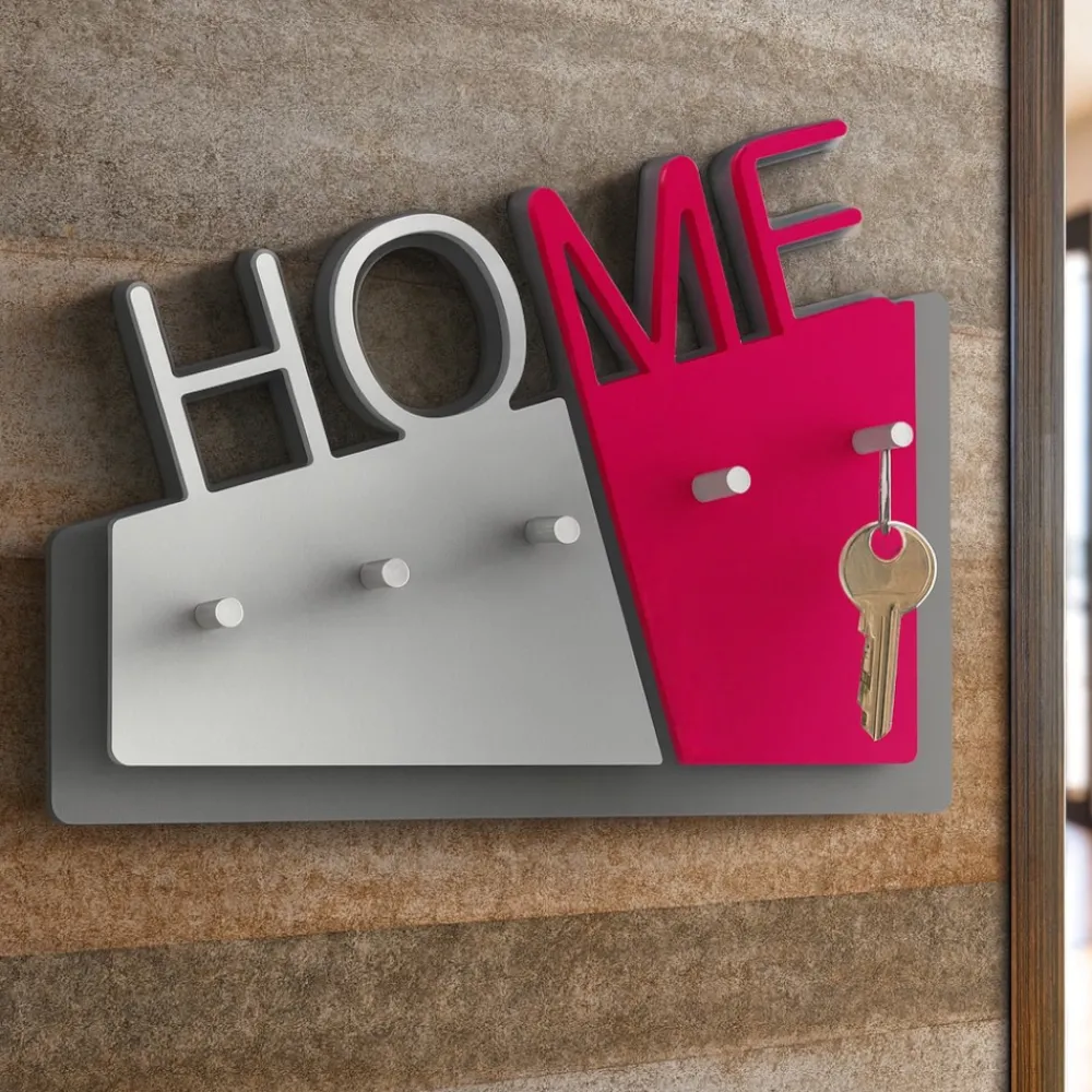 Mobili Ingresso Moderni-Selezionato da Mazzolaluce Appendichiavi a parete home moderno magnetico legno colore fucsia
