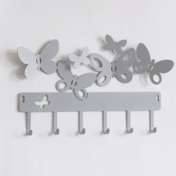 Mobili Ingresso Moderni-Selezionato da Mazzolaluce Appendichiavi da parete farfalle colore grigio