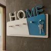 Mobili Ingresso Moderni-Selezionato da Mazzolaluce Appendichiavi da parete magnetico design moderno legno bianco blu luce
