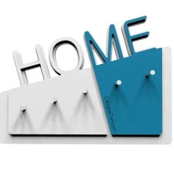 Mobili Ingresso Moderni-Selezionato da Mazzolaluce Appendichiavi da parete magnetico design moderno legno bianco blu luce