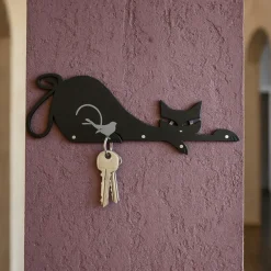 Mobili Ingresso Moderni-Selezionato da Mazzolaluce Appendichiavi da parete moderno gatto nero magnetico design