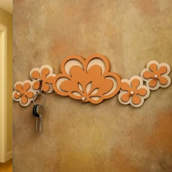 Mobili Ingresso Moderni-Selezionato da Mazzolaluce Appendichiavi moderno da parete magnetico legno traforato colore terracotta