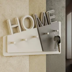 Mobili Ingresso Moderni-Selezionato da Mazzolaluce Appendichiavi moderno per ingresso da parete magnetico legno bianco alluminio
