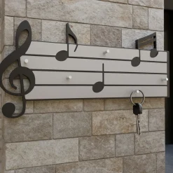 Mobili Ingresso Moderni-Selezionato da Mazzolaluce Appendichiavi musicale da parete legno nero e grigio