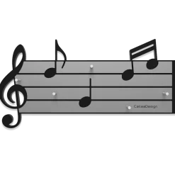 Mobili Ingresso Moderni-Selezionato da Mazzolaluce Appendichiavi musicale da parete legno nero e grigio