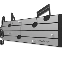Mobili Ingresso Moderni-Selezionato da Mazzolaluce Appendichiavi musicale da parete legno nero e grigio