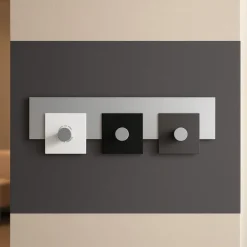 Appendiabiti Da Parete-Selezionato da Mazzolaluce Appendi panni a muro 3 ganci nero bianco grigio