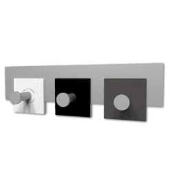 Appendiabiti Da Parete-Selezionato da Mazzolaluce Appendi panni a muro 3 ganci nero bianco grigio