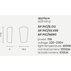 Applique Da Esterno-Ondaluce Ap pic applique da esterno cono bianco led