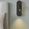 Applique Camera Da Letto-Ondaluce Ap plate applique per comodino nera led 3000k orientabile