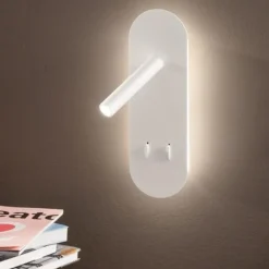 Applique Camera Da Letto-Ondaluce Ap plate applique per comodino camera da letto bianca led orientabile