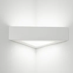 Applique Da Parete-IsyLuce Applique angolare di gesso bianco triangolare