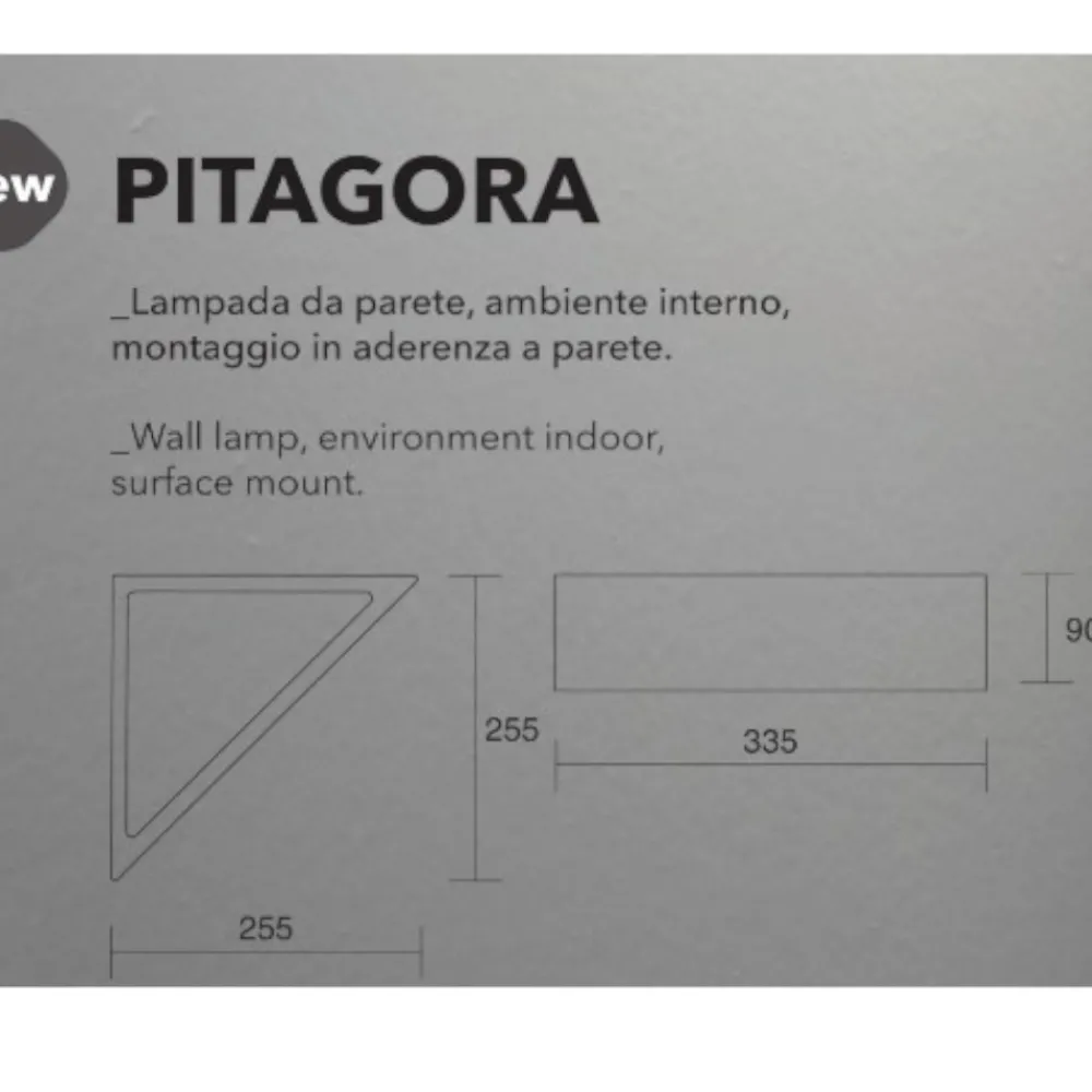Applique Da Parete-IsyLuce Applique angolare di gesso bianco triangolare