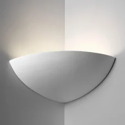 Applique Da Parete-Selezionato da Mazzolaluce Applique angolare di gesso ceramico bianco