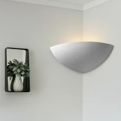 Applique Da Parete-Selezionato da Mazzolaluce Applique angolare di gesso ceramico bianco