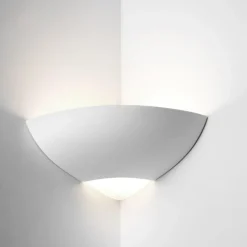 Applique Da Parete-Selezionato da Mazzolaluce Applique angolare in gesso ceramica bianca