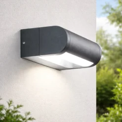 Applique Da Esterno-Fabas Luce Applique antracite per esterno wild led 12w 3000k orientabile