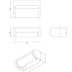 Applique Da Esterno-Fabas Luce Applique antracite per esterno wild led 12w 3000k orientabile