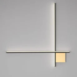 Applique Da Parete-Selezionato da Mazzolaluce Applique bacchette oro nero 80cm moderna led 20w 3000k