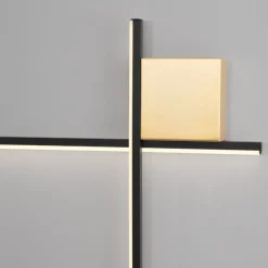 Applique Da Parete-Selezionato da Mazzolaluce Applique bacchette oro nero 80cm moderna led 20w 3000k