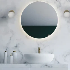 Applique Da Bagno-Selezionato da Mazzolaluce Applique bagni sfera in vetro bianco metallo ottone ip44