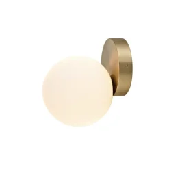 Applique Da Bagno-Selezionato da Mazzolaluce Applique bagni sfera in vetro bianco metallo ottone ip44