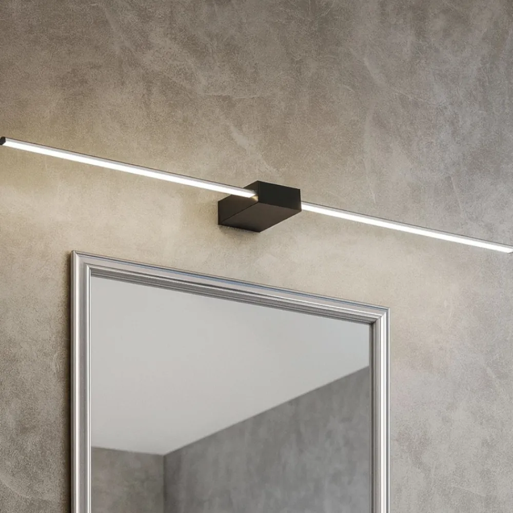 Applique Da Bagno-Ideal Lux Applique bagno theo ap d115 nera led 20w 3000k