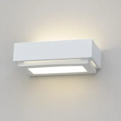 Applique Da Parete-Selezionato da Mazzolaluce Applique bianca ceramica gesso verniciabile squadrata